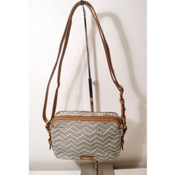 Fossil Piper FBC Toaster Neutral Striped crossbody bag - Picture 1 of 9
